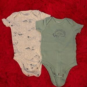Carter's Green and Gray Bodysuits Set